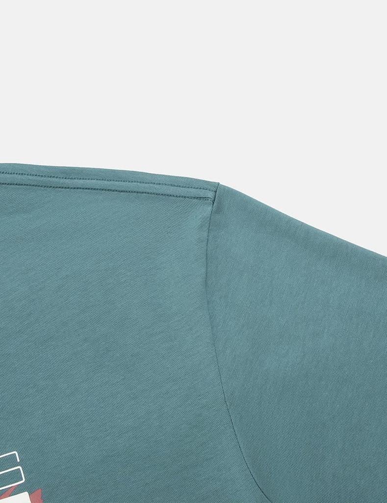 Áo T-shirt nam cổ bo vải rib hình in trước ngực