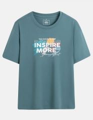 Áo T-shirt nam cổ bo vải rib hình in trước ngực