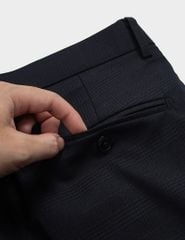 Quần âu nam cạp thường dáng ôm họa tiết kẻ