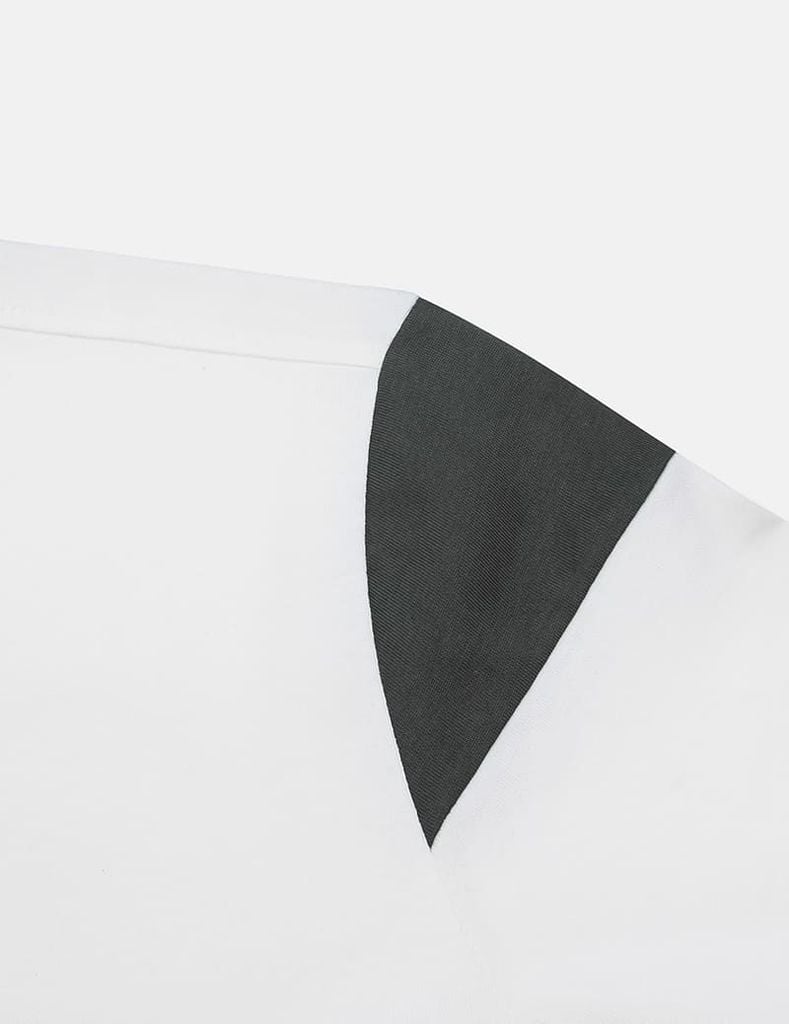 Áo t-shirt ngắn tay cổ tròn nam vai can vải phối