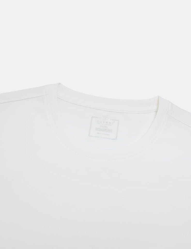Áo t-shirt ngắn tay cổ tròn nam vai can vải phối