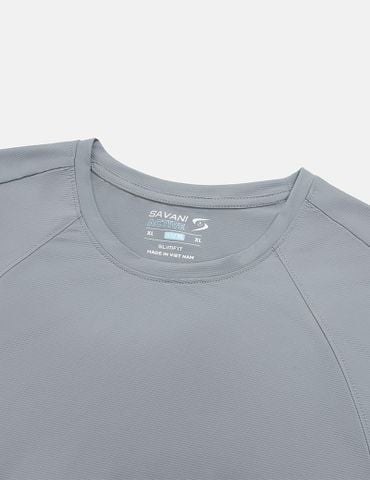 Áo thun nam ngắn tay cổ tròn dáng ôm in hai bên sườn