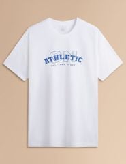 Áo T-shirt nam ngắn tay cổ tròn in trước ngực