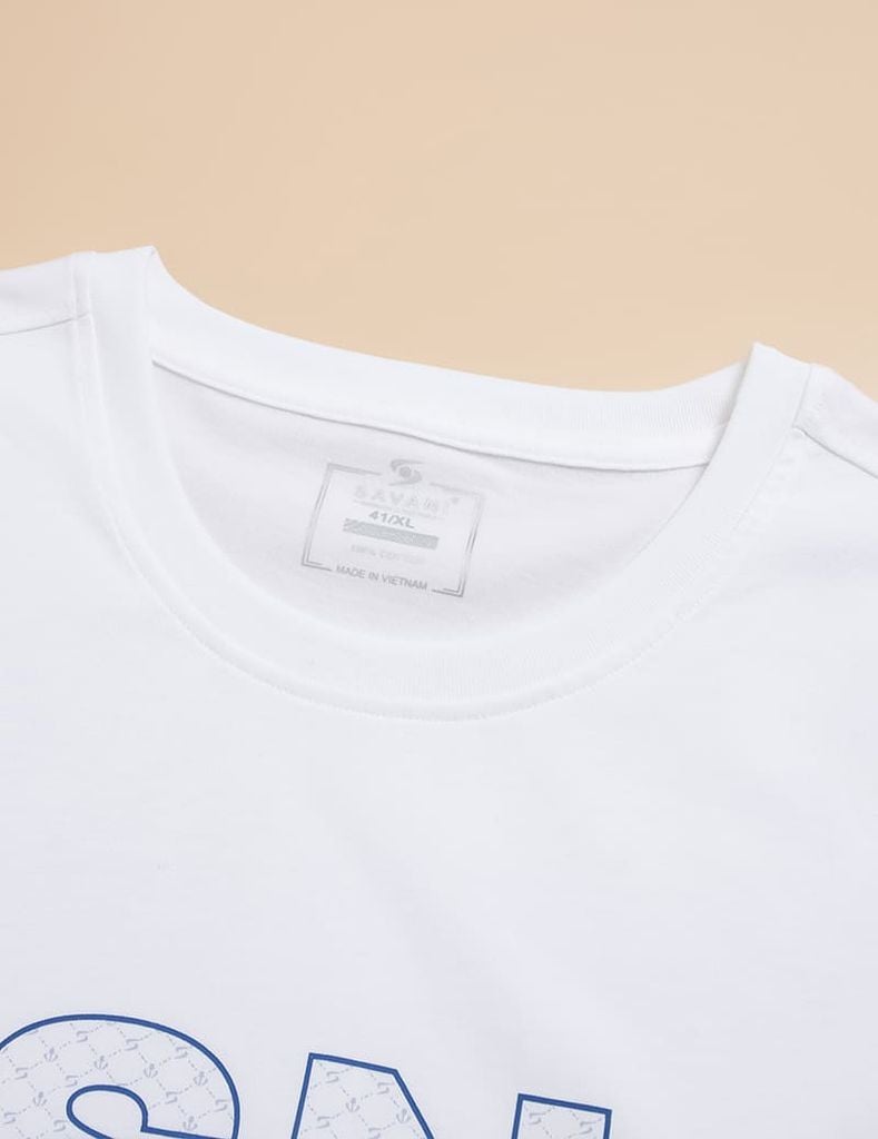 Áo T-shirt nam ngắn tay cổ tròn in trước ngực