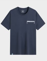 Áo thun ngắn tay cổ tròn in ngực trái dáng casual