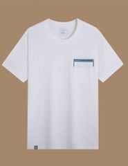 Áo thun ngắn tay cổ tròn in ngực trái dáng casual