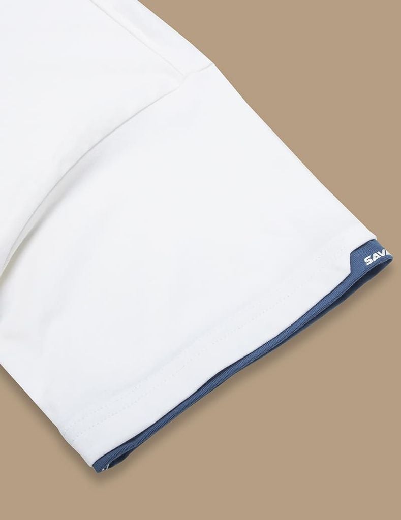 Áo T-shirt nam ngắn tay cổ tròn cổ rib phối khác màu