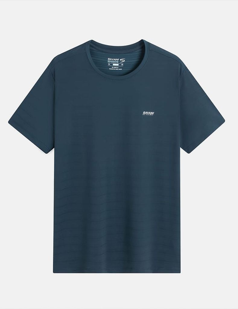 Áo t-shirt nam ngắn tay cổ tròn in logo ngực