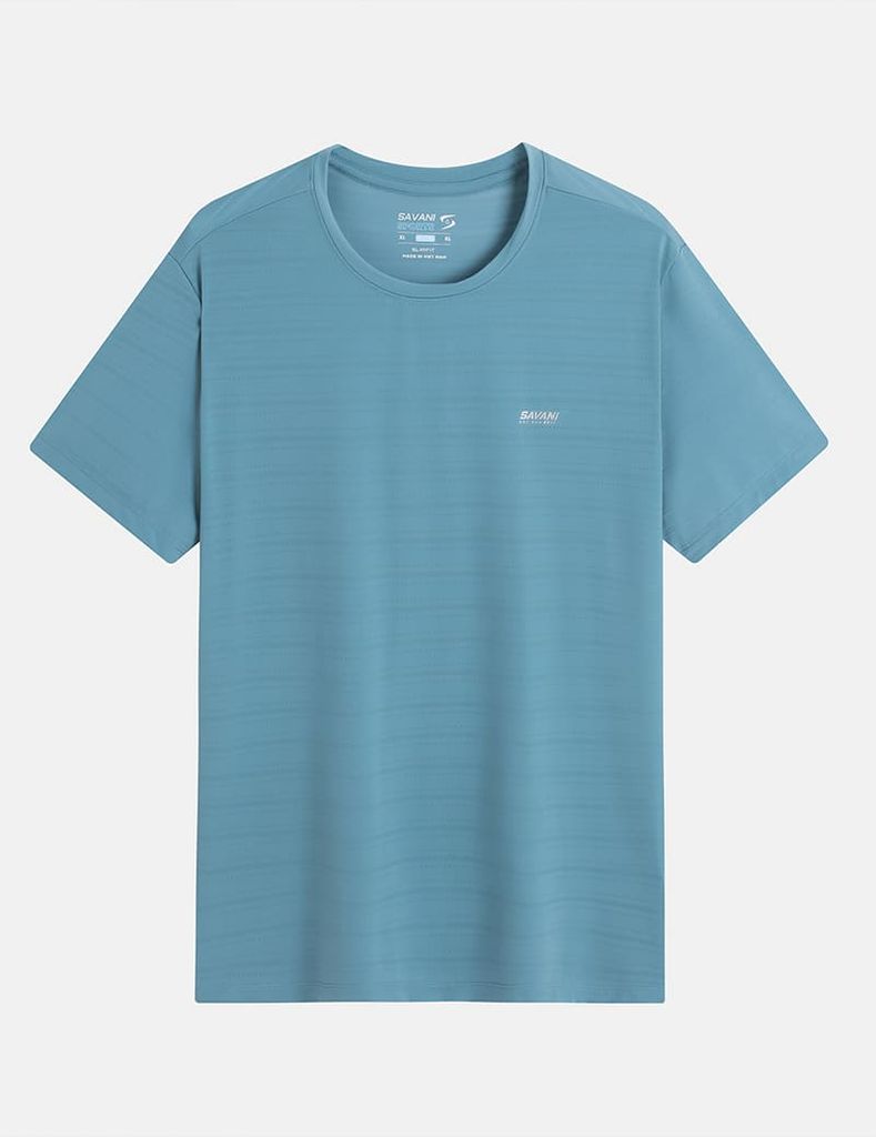 Áo t-shirt nam ngắn tay cổ tròn in logo ngực