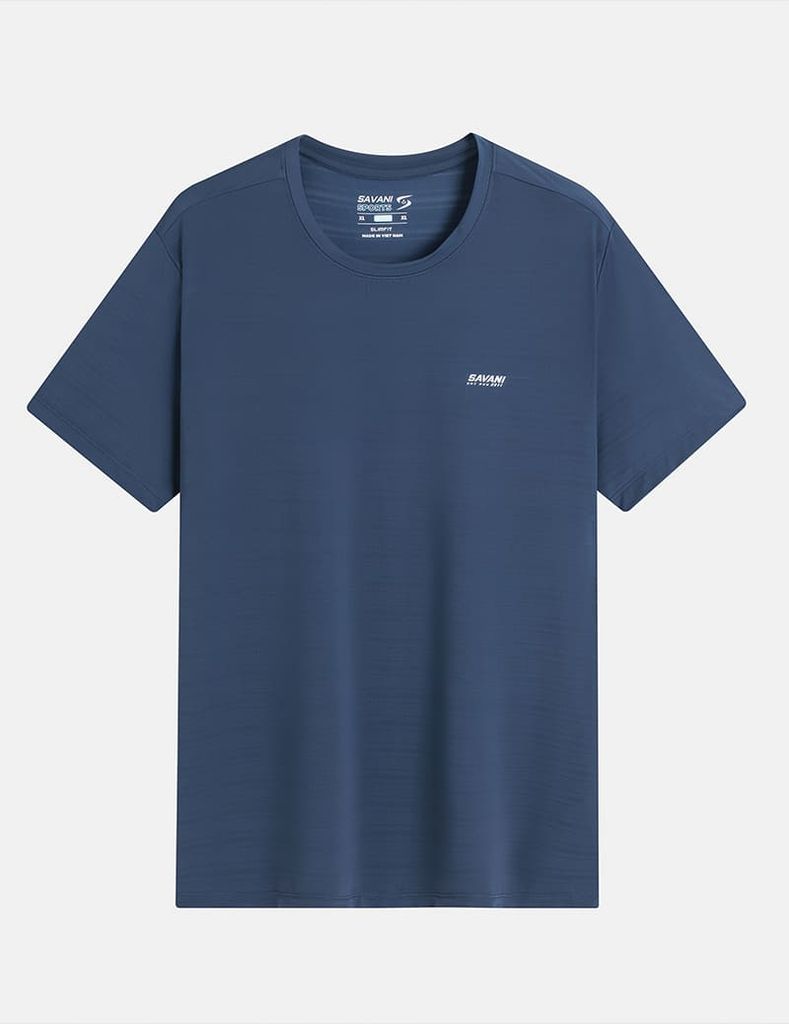 Áo t-shirt nam ngắn tay cổ tròn in logo ngực