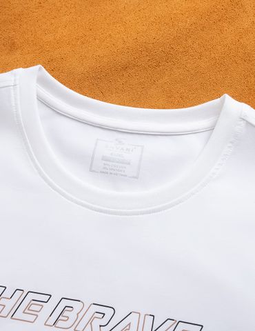 Áo T-shirt nam ngắn tay cổ tròn in mảng trước ngực