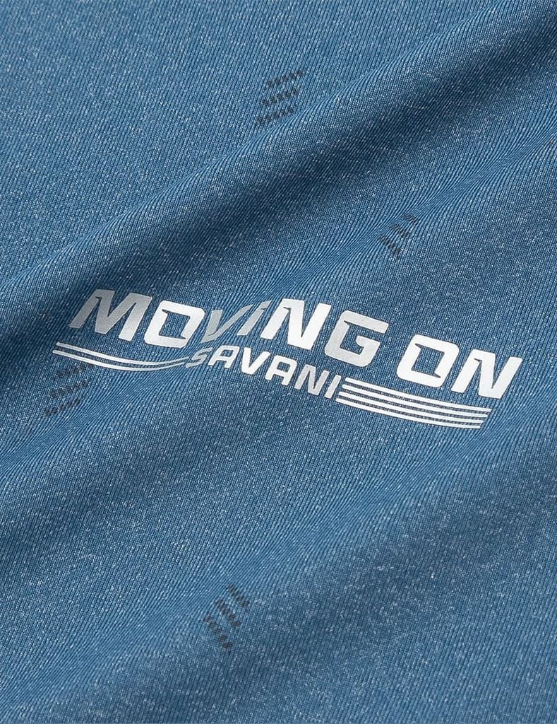 Áo T-shirt nam thể thao ngắn tay cổ tròn vải in hình đốm chéo