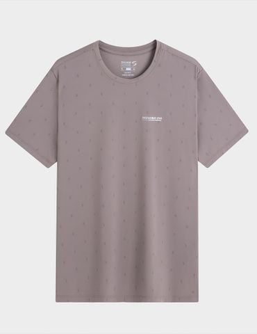 Áo T-shirt nam thể thao ngắn tay cổ tròn vải in hình đốm chéo