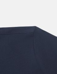Áo thun ngắn tay cổ tròn nam phối kẻ trước ngực