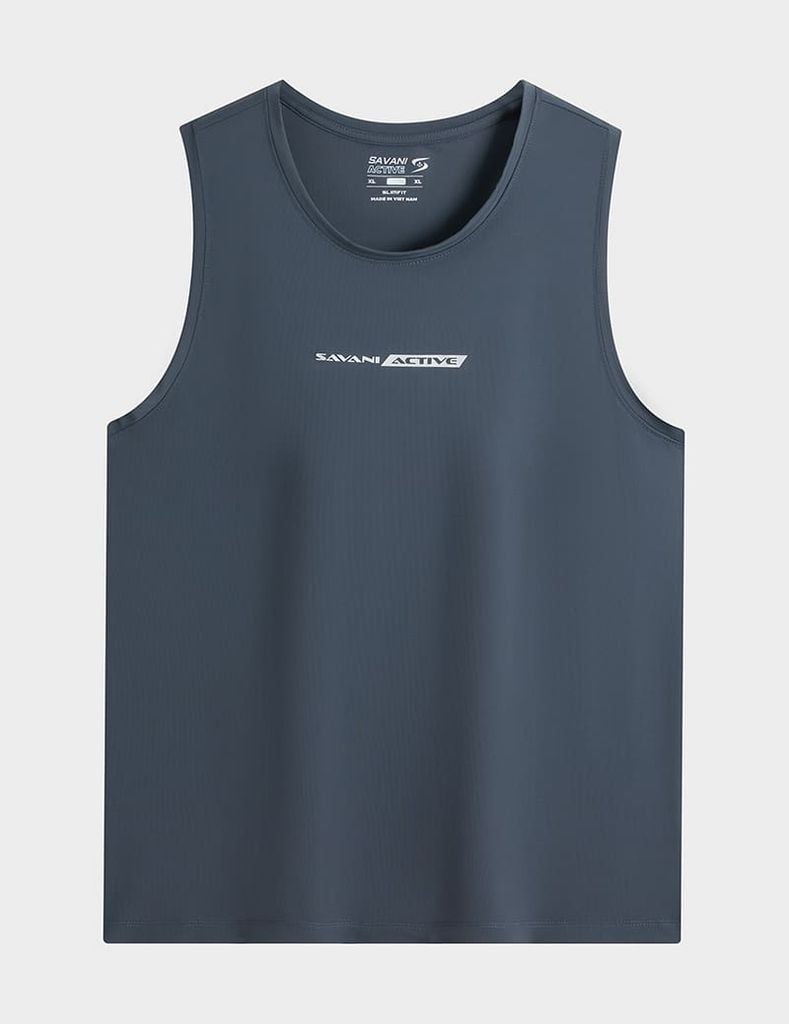 Áo tanktop nam thể thao bo cổ vải chính dáng ôm