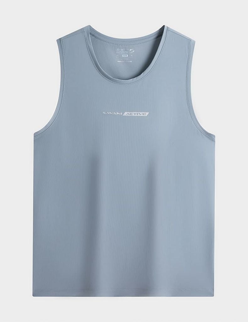 Áo tanktop nam thể thao bo cổ vải chính dáng ôm