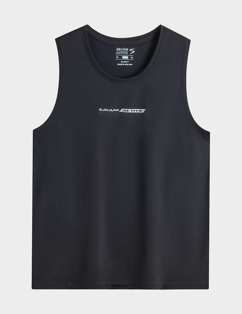 Áo tanktop nam thể thao bo cổ vải chính dáng ôm