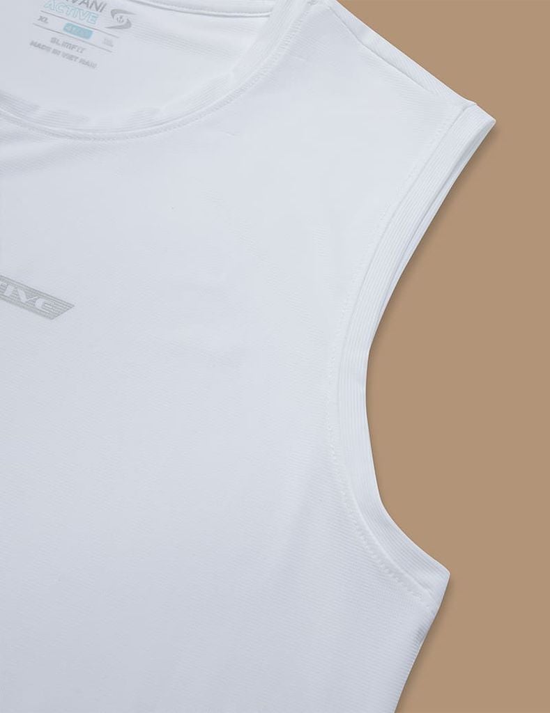 Áo tanktop nam thể thao bo cổ vải chính dáng ôm