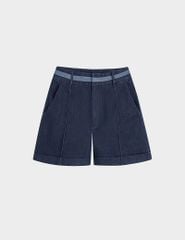 Quần short jean nữ phối cạp
