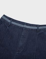 Quần short jean nữ phối cạp