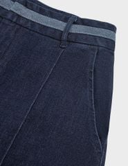 Quần short jean nữ phối cạp