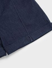 Quần short jean nữ phối cạp