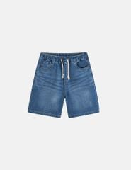 Quần short jean cạp chun bé trai mài nhẹ