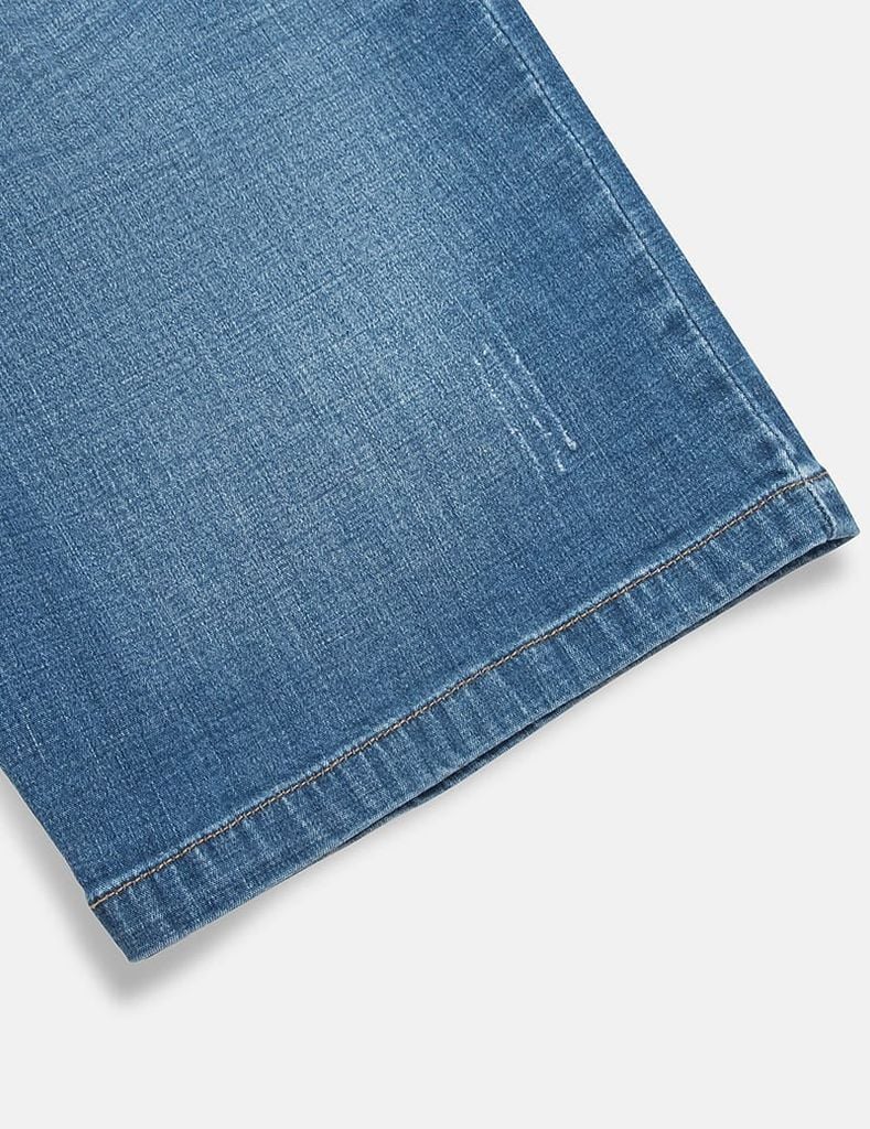 Quần short jean cạp chun bé trai mài nhẹ