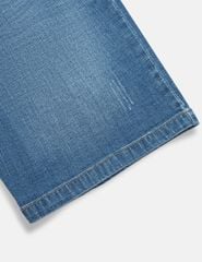 Quần short jean cạp chun bé trai mài nhẹ