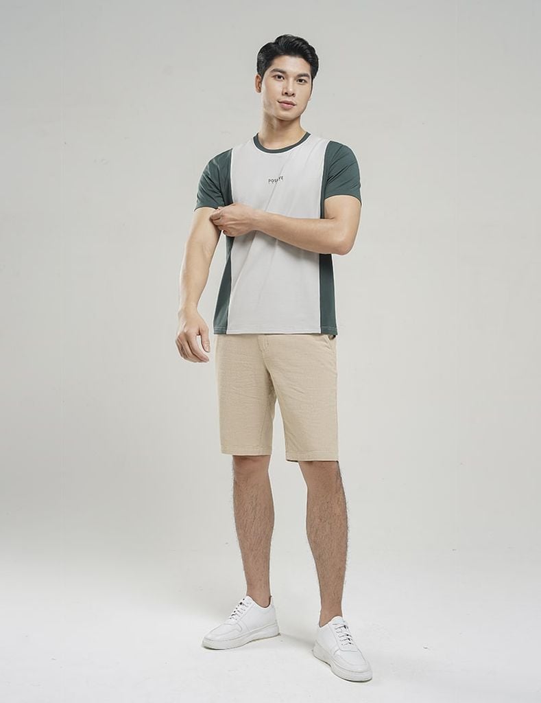 Quần short khaki đũi nam MSO006S4
