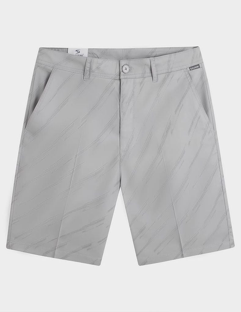 Quần short kaki nam cạp thường họa tiết xước chéo