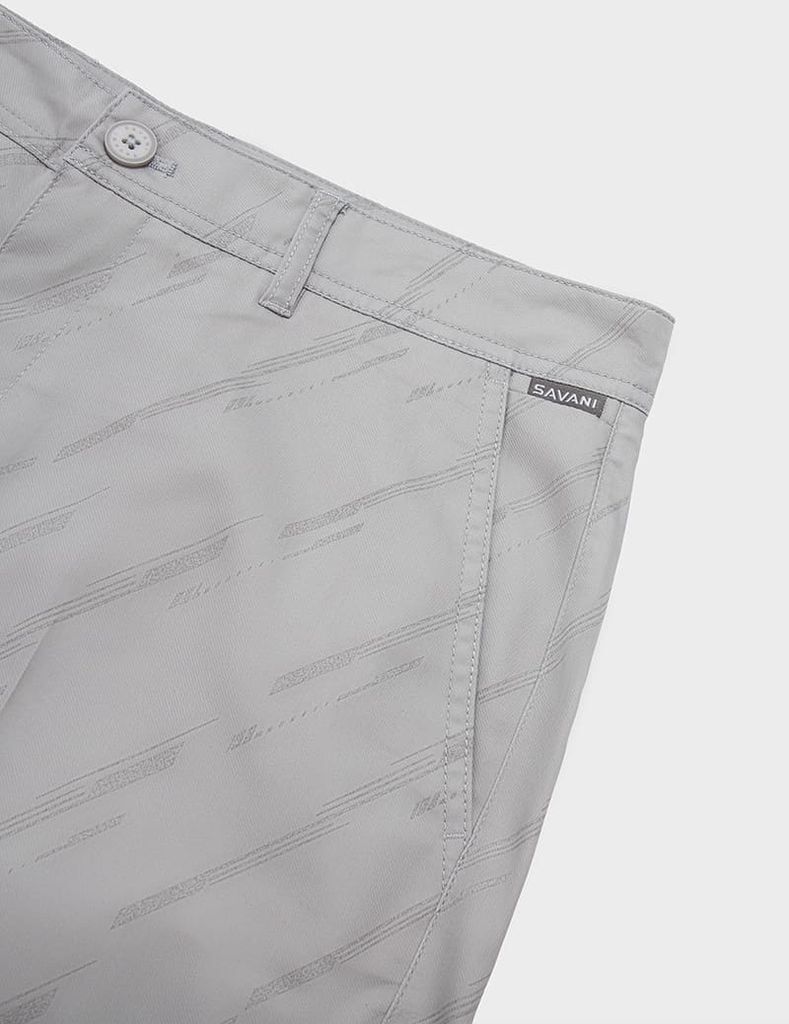 Quần short kaki nam cạp thường họa tiết xước chéo