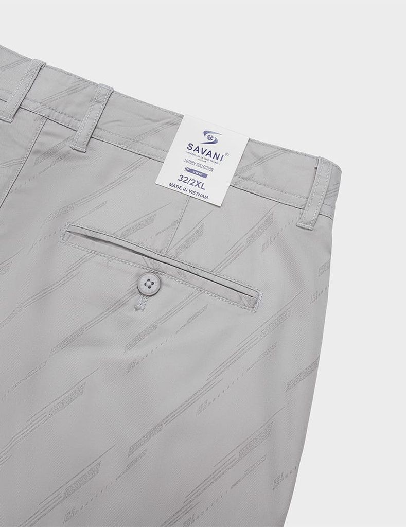 Quần short kaki nam cạp thường họa tiết xước chéo