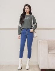 Áo nỉ cổ tròn nữ WAF005W4