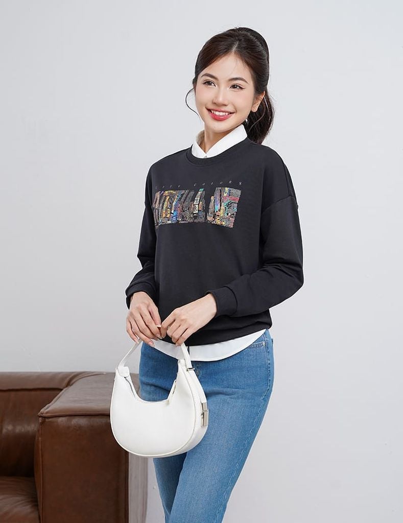 Áo nỉ cổ tròn-WAN001W4