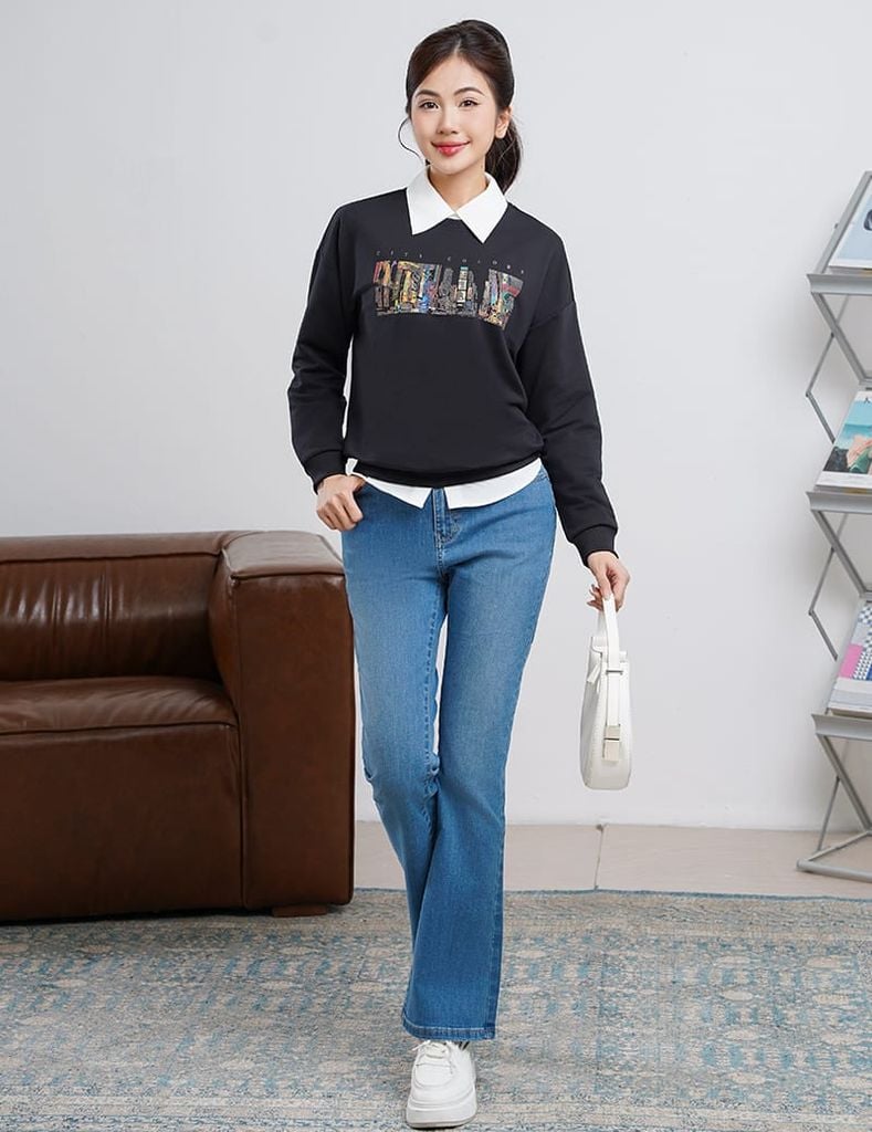 Áo nỉ cổ tròn-WAN001W4