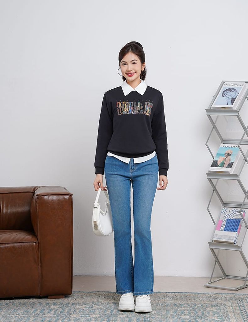 Áo nỉ cổ tròn-WAN001W4