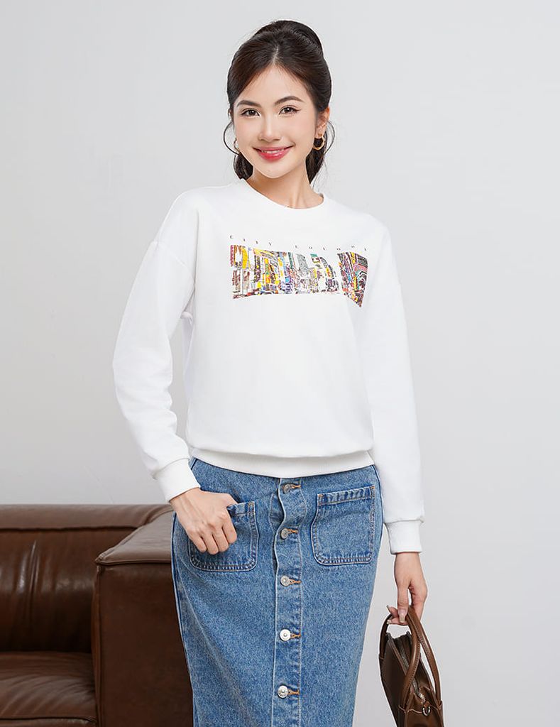 Áo nỉ cổ tròn-WAN001W4