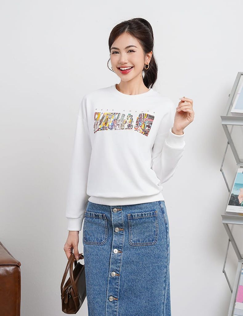 Áo nỉ cổ tròn-WAN001W4
