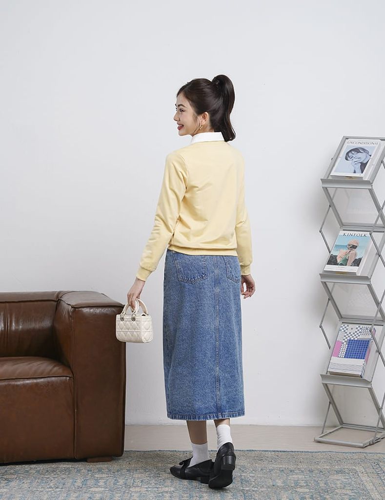 Áo nỉ cổ tròn nữ WAN004W4