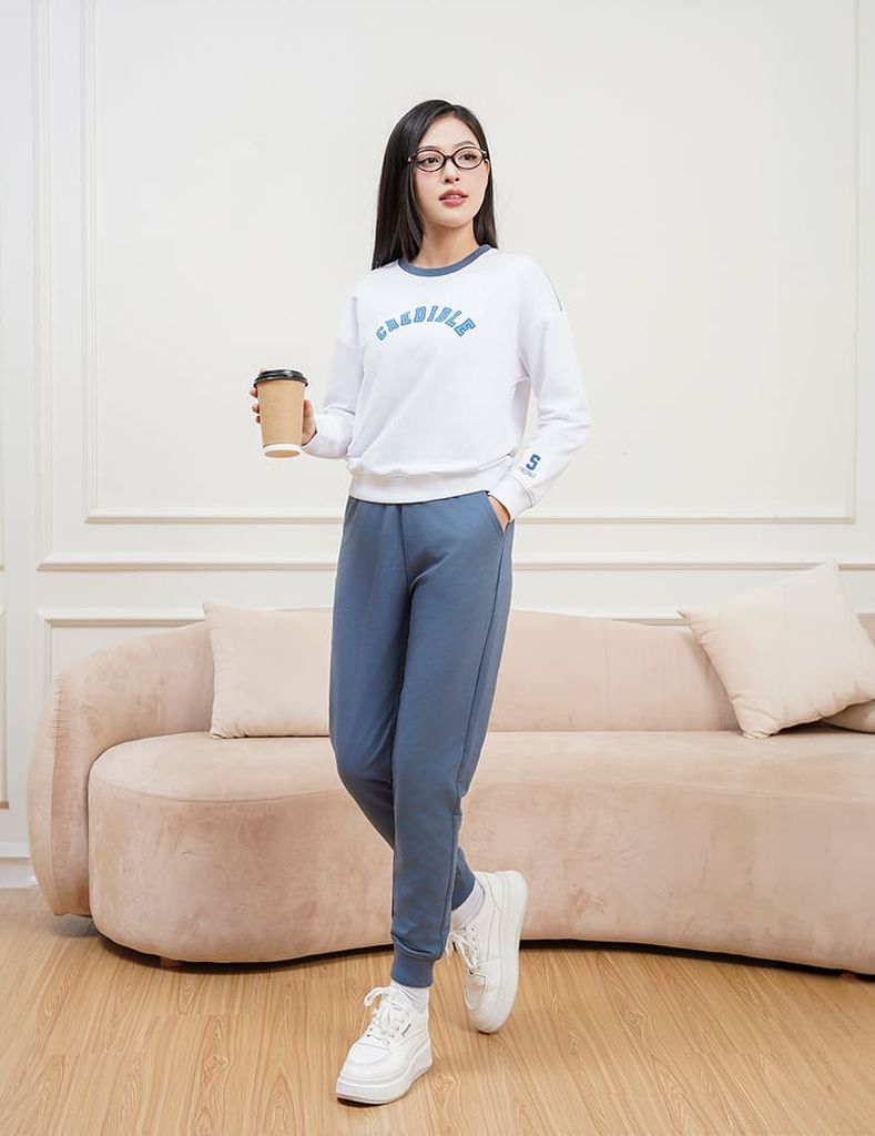 Bộ nỉ nữ WBD001W4 dáng suông rộng