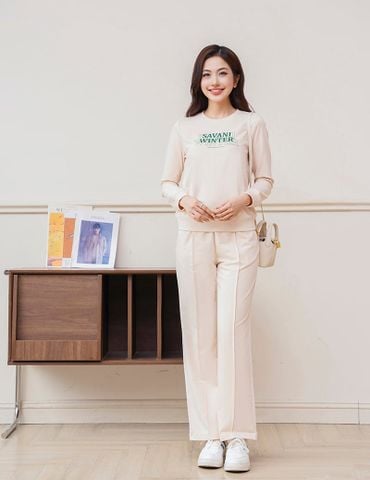 Bộ nỉ cổ tròn nữ WBK010W4