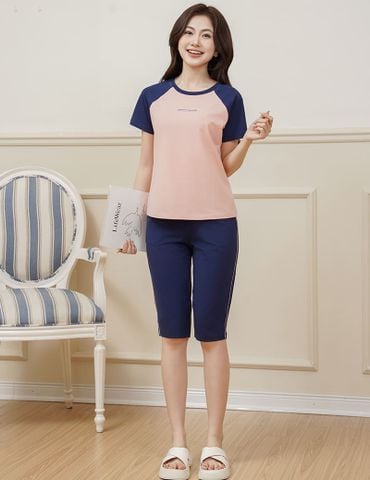Bộ hè nữ quần lửng phối màu