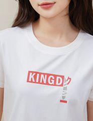 Bộ đồ hè nữ cổ tròn hình in trước ngực