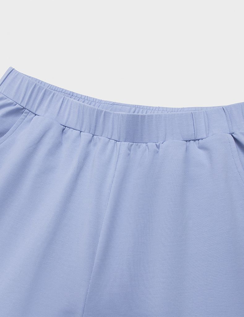 Bộ đồ hè nữ cổ tròn hình in trước ngực