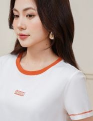 Bộ đồ hè nữ cổ bo rib cùng màu quần