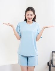 Bộ hè nữ quần đùi trơn màu