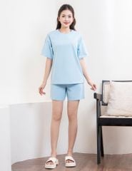 Bộ hè nữ quần đùi trơn màu