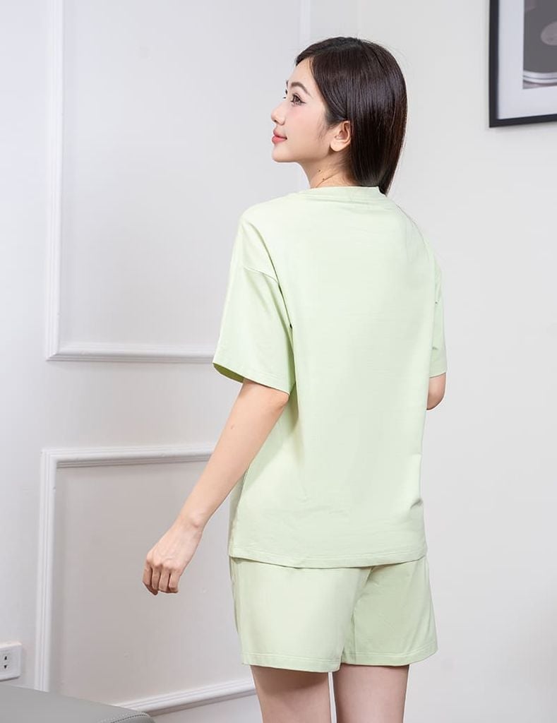 Bộ hè nữ quần đùi trơn màu