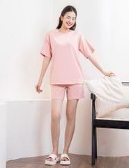 Bộ hè nữ quần đùi trơn màu